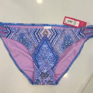 NWT Xhilaration Bikini bottom. Light blue & pink. Size L